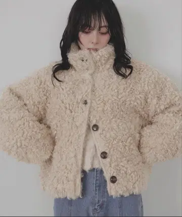 LIAN 푸들 퍼 블루종 아이보리