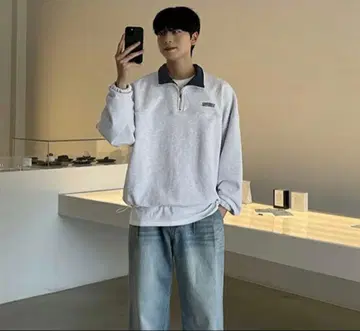 하프 지퍼 그레이