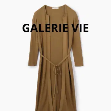 GALERIE VIE 갤러리 바이 코튼 리브 벨티드 롱 가디건