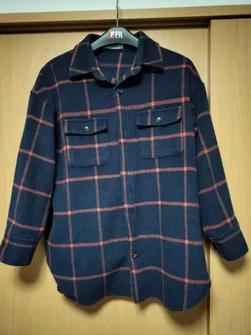 체크 무늬 울 혼방 자켓 F 사이즈