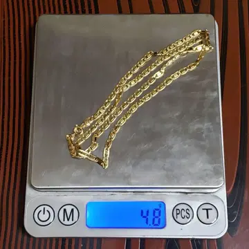 750 이탈리아 각인 있음 골드 컬러 체인 목걸이 4.8g 집 정리 물품