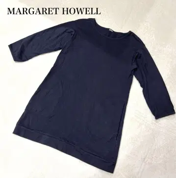 마가렛호웰 T셔츠 원피스 네이비 면100% 사이드 포켓