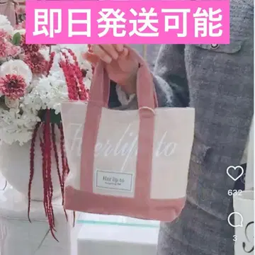 미사용 새상품 herlipto mini tote 루미네 토트백 핑크