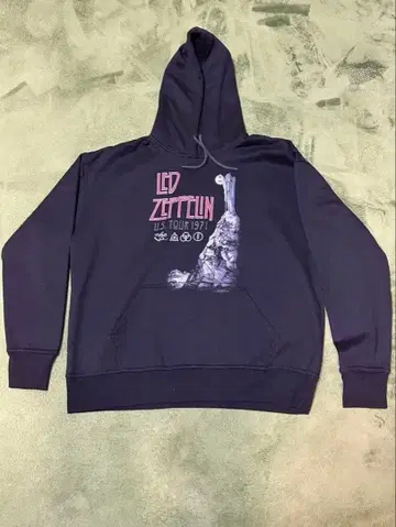 레드 제플린 빈티지 후드티 밴딩 블랙 L 브라바도제