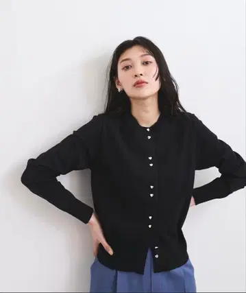 VIS 더블 하트 버튼 가디건