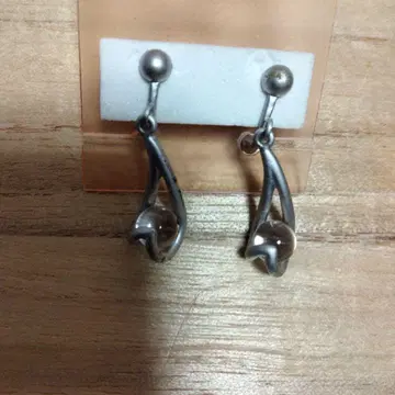 투명 비즈 실버 귀찌