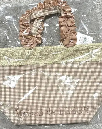 [새상품] Maison de FLEUR 깅엄 체크 복조리 핸드백 2점