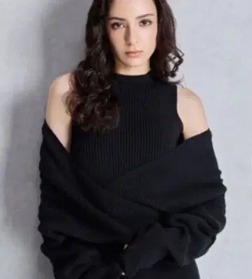 GYDA 니트 오프숄더 올인원 블랙