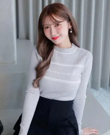 sensual 리브 니트 LIP SERVICE 긴팔 그레이 립 서비스