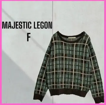[MAJESTIC LEGON] 체크 보트넥 니트 풀오버
