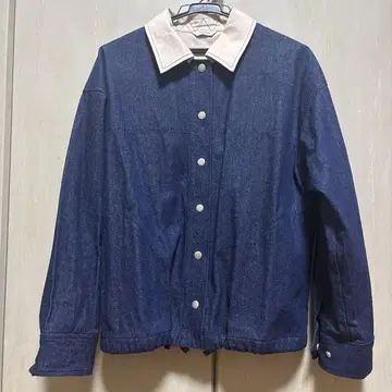 배색 카라 커버올 / 푸두두 데님 자켓