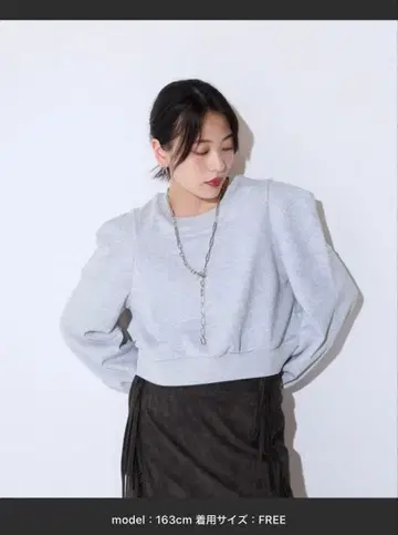 JEANASIS 파워숄더 숏 풀오버 그레이 FREE