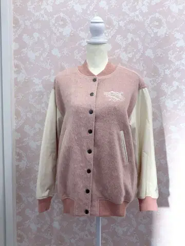 Honey Cinnamon 허니시나몬 바시티 자켓 핑크