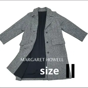 MARGARET HOWELL 헤링본 체스터 코트 그레이 사이즈 L