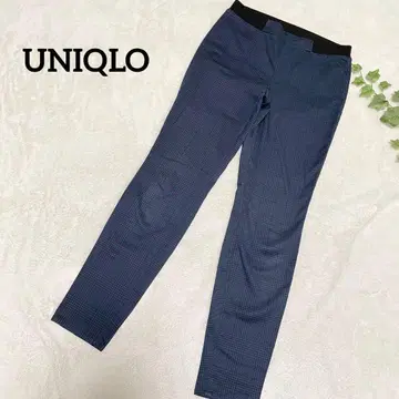 유니클로 히트텍 팬츠 체크 무늬 테이퍼드 팬츠 허리밴딩 L