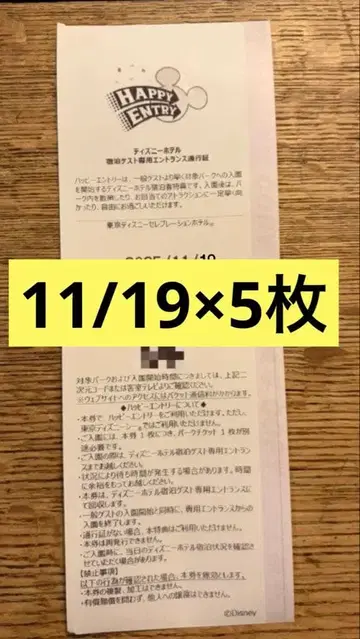 해피 응모 얼리 티켓 디즈니랜드 15분 전 통행증