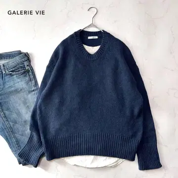 새상품급 갤러리 바이 파인 울 니트 크루넥 네이비 2023