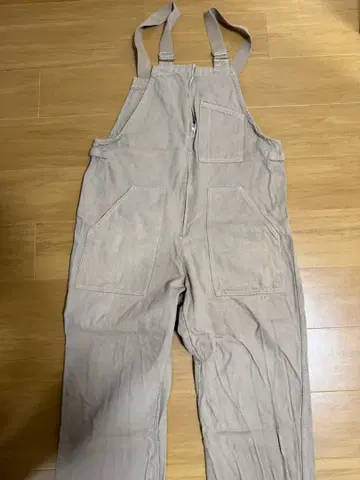 베이지 코튼 오버롤