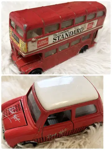 런던 버스와 클래식 자동차 미니카 세트
