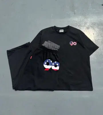 90 미국 국기 자수 셋업