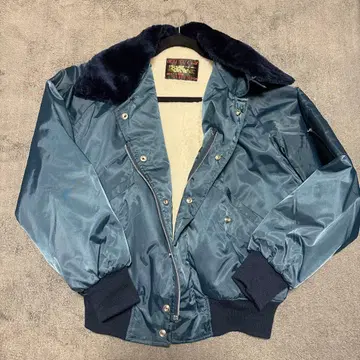 80s B-15 플라이트 자켓 다크 블루 퍼 포함
