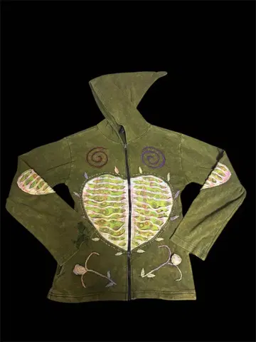 [레어] 올리브 그린 집업 후드티 Y2K 그런지