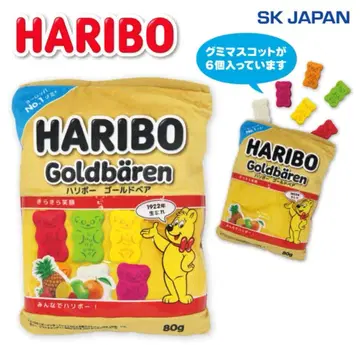 하리보 HARIBO 구미 마스코트 포함 쿠션 골드 베어 택 포함
