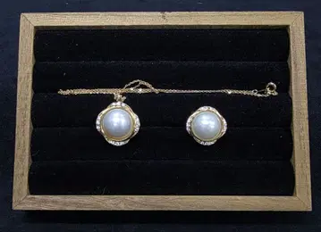 펄 디자인 목걸이 반지 세트