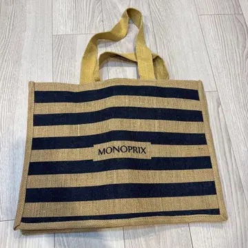 MONOPRIX 에코백 베이지 네이비
