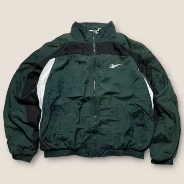 90s 리복 나일론 자켓 그린 블랙 자수 빈티지