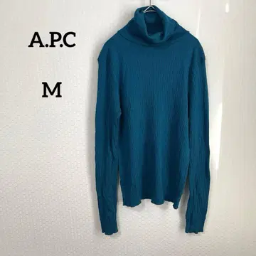 A.P.C. 터틀넥 니트 에메랄드 그린 모 100%