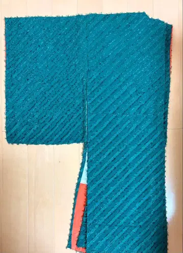 그린 컬러 복슬복슬 코몬 기모노