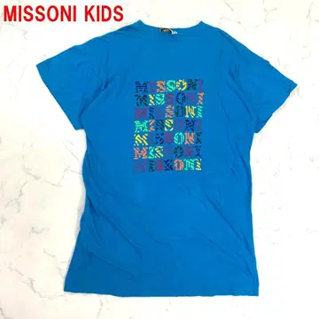 A6585 미쏘니 키즈 반팔 T셔츠 면 프린트 파랑 170 44