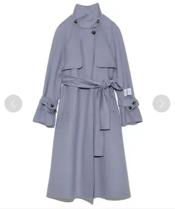 우로코 캐시미어 스탠드 카라 코트 블루