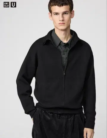 UNIQLO 더블 페이스 풀집업 자켓 M 블랙