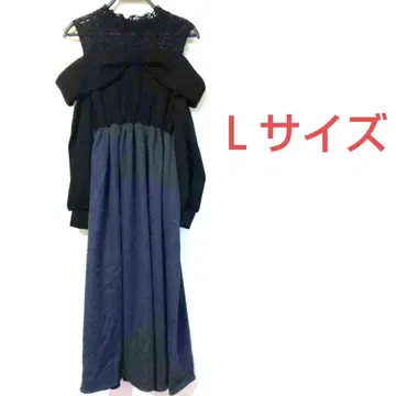 레이스 오프숄더 블랙/그레이 그라데이션 원피스 L 사이즈 미사용 새상품