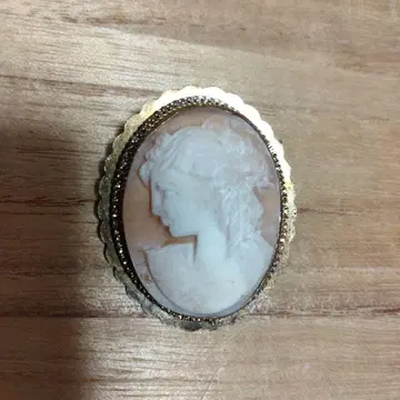 카메오 스타일 쉘 브로치 타원형