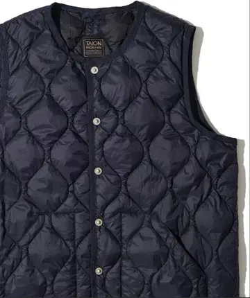 [ TAION / 타이온 ] 밀리터리 크루넥 다운 베스트 다크 네이비 M