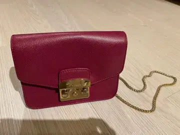 훌라 버건디 가죽 숄더백