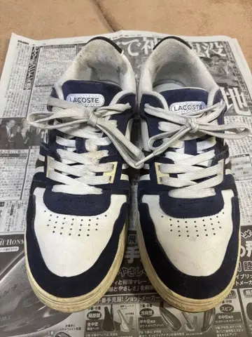 LACOSTE 네이비 화이트 스니커즈 27~27.5