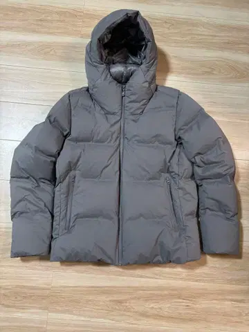 심리스 다운 후드티 유니클로 남성용 L 사이즈 그레이 UNIQLO