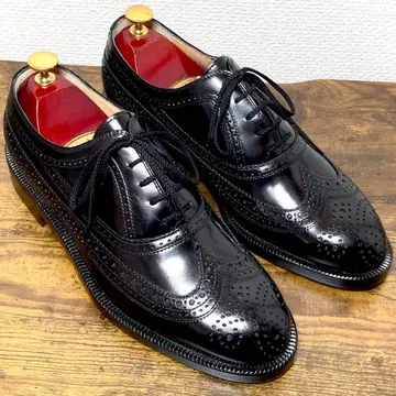 미사용 madras 마드라스 풀 브로그 블랙 US6.5 가죽 신발