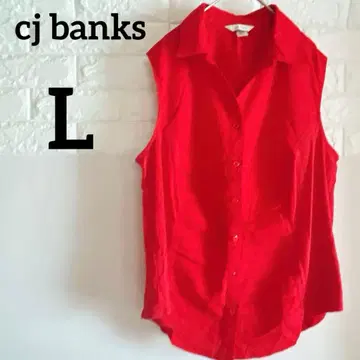 새상품급 [ cj banks ] L 슬리브리스 셔츠 빨간색