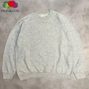 USA 제조 90년대 래글런 그레이 짧은 기장 무지 맨투맨 블랭크 맨투맨