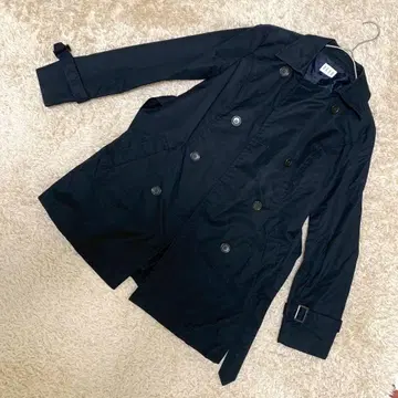 [ 고품질 ] ELLE 엘르 트렌치코트 네이비 38 벨트 포함