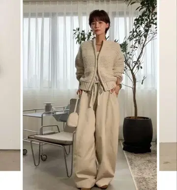 아이보리 집업 가디건 한국 패션