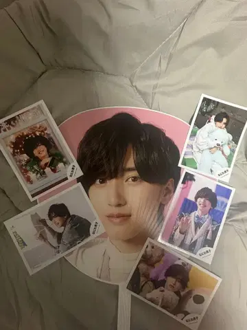 미치에다 슌스케 부채와 사진 세트