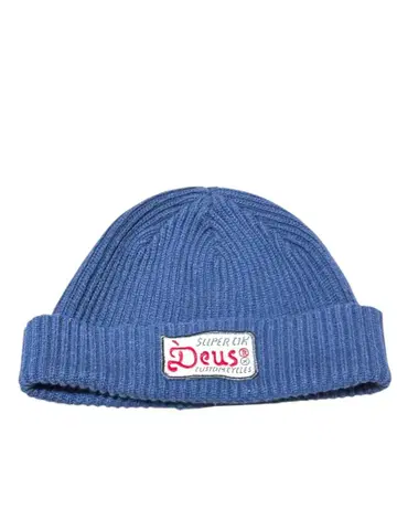 [ 새상품급 ] Deus 니트 모자 파란색 로고 패치 포함