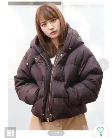 숏 다운 코트 브라운