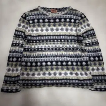 MISSONI 미쏘니 스웨터 크루넥 샤기 긴팔 올 패턴 44